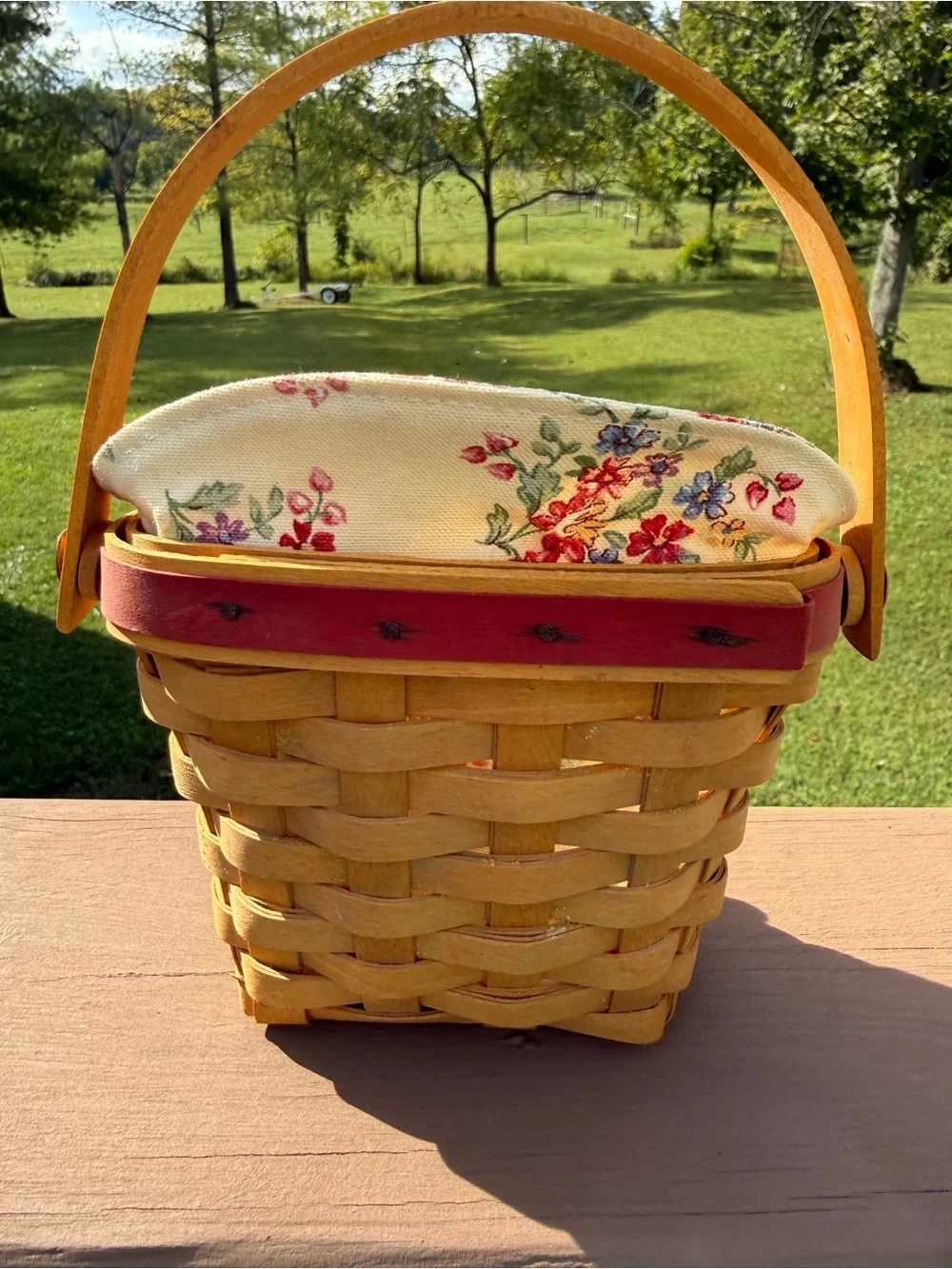 Vintage Longaberger 2001 Sweetheart Red Love Notes Basket Complete Set